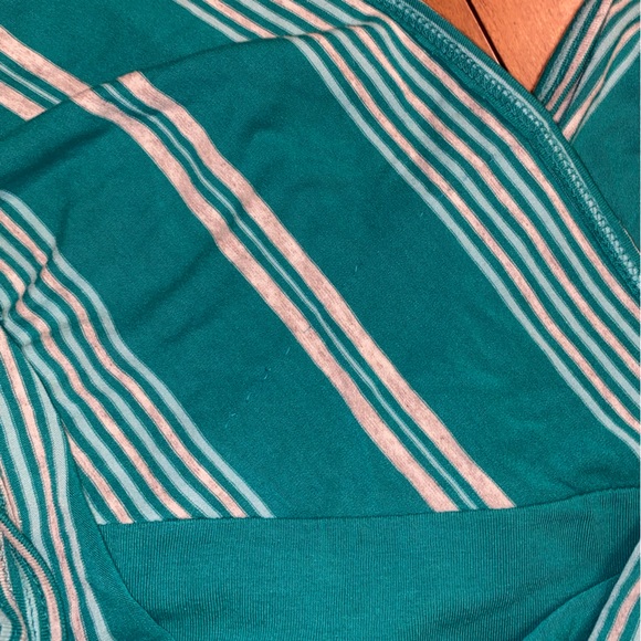 Teal &grey striped tank top dress,size large.Added a stitch on bust for modesty - Picture 6 of 7
